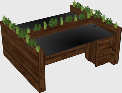 Rectangular shared desk
