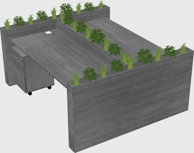 Rectangular shared desk