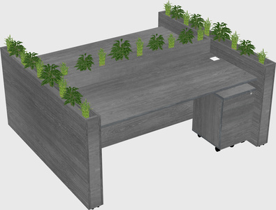 Rectangular shared desk