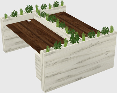 Rectangular shared desk
