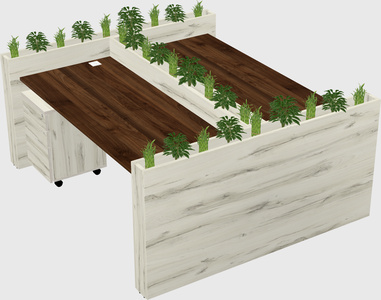 Rectangular shared desk