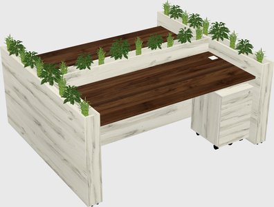 Rectangular shared desk