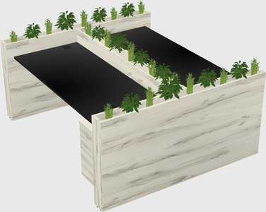 Rectangular shared desk