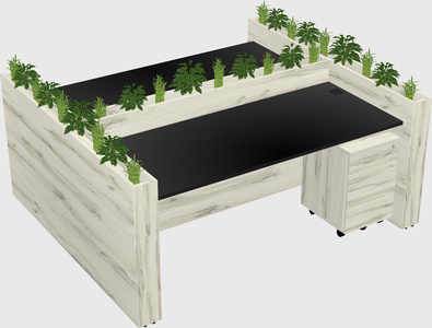 Rectangular shared desk