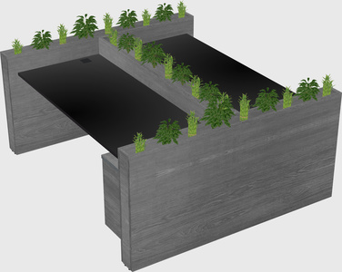 Rectangular shared desk