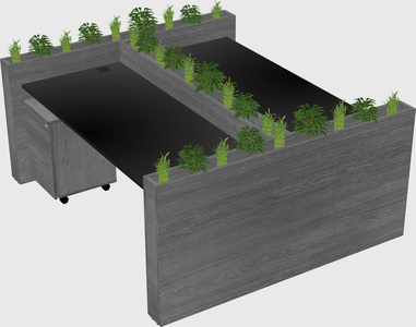Rectangular shared desk