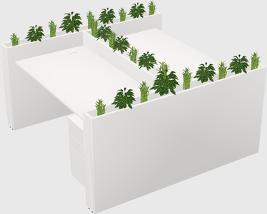 Rectangular shared desk