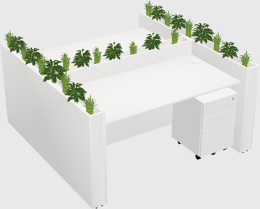Rectangular shared desk