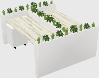 Rectangular shared desk
