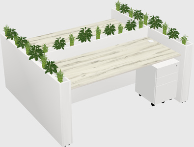 Rectangular shared desk