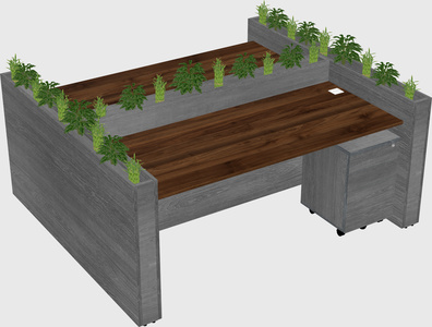 Rectangular shared desk