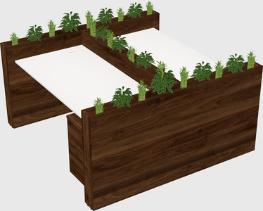 Rectangular shared desk