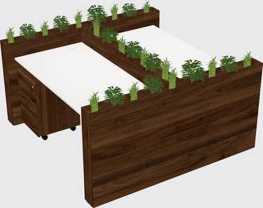 Rectangular shared desk