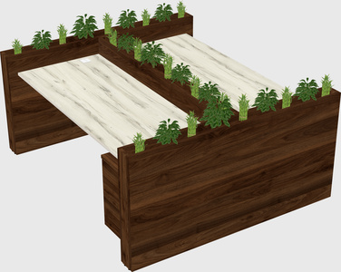Rectangular shared desk
