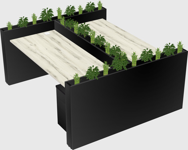 Rectangular shared desk