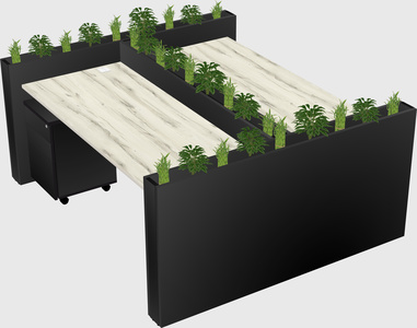Rectangular shared desk