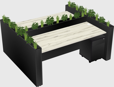 Rectangular shared desk