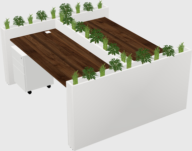 Rectangular shared desk