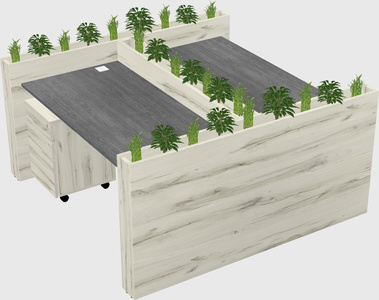 Rectangular shared desk