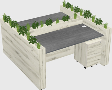 Rectangular shared desk