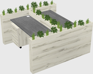 Rectangular shared desk