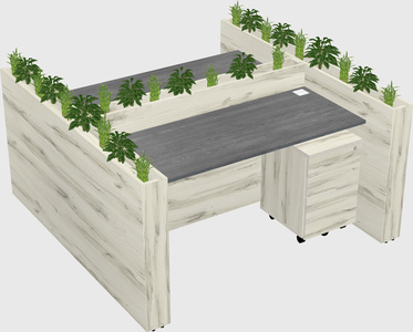 Rectangular shared desk