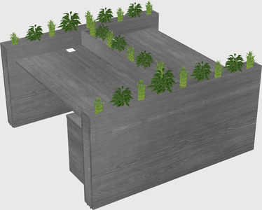 Rectangular shared desk
