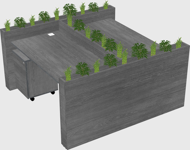 Rectangular shared desk
