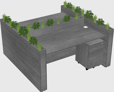 Rectangular shared desk