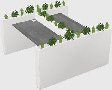 Rectangular shared desk