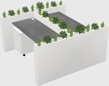 Rectangular shared desk