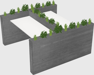 Rectangular shared desk