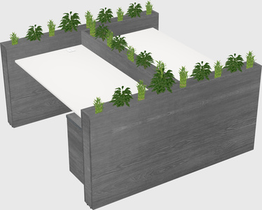 Rectangular shared desk