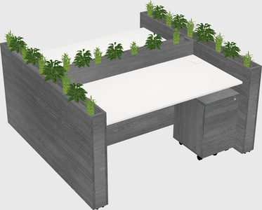 Rectangular shared desk