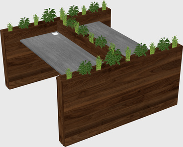 Rectangular shared desk