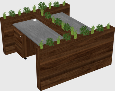 Rectangular shared desk