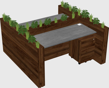 Rectangular shared desk
