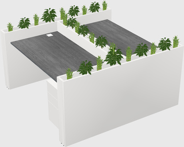 Rectangular shared desk