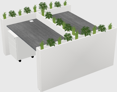 Rectangular shared desk