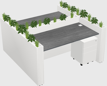 Rectangular shared desk