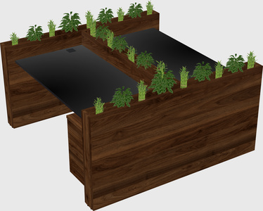 Rectangular shared desk
