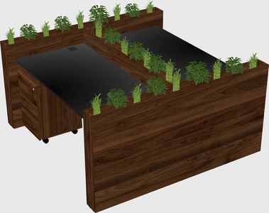 Rectangular shared desk