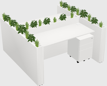 Rectangular shared desk