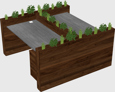 Rectangular shared desk