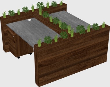 Rectangular shared desk