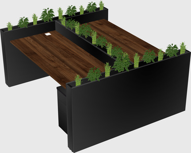 Rectangular shared desk