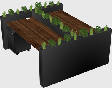 Rectangular shared desk