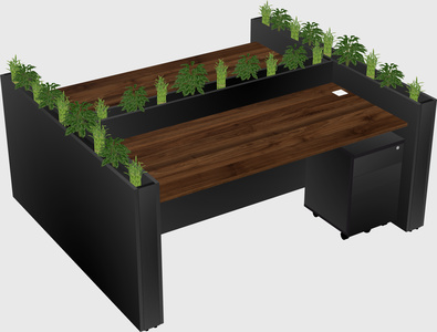 Rectangular shared desk