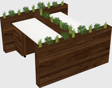 Rectangular shared desk
