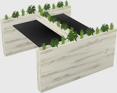 Rectangular shared desk